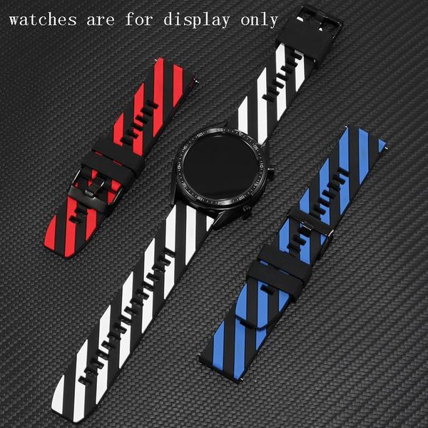 

watch bands waterproof silicone watchband 20mm 22mm soft style bracelet with pin buckle for huawei 2 gt pro quick release, Black;brown