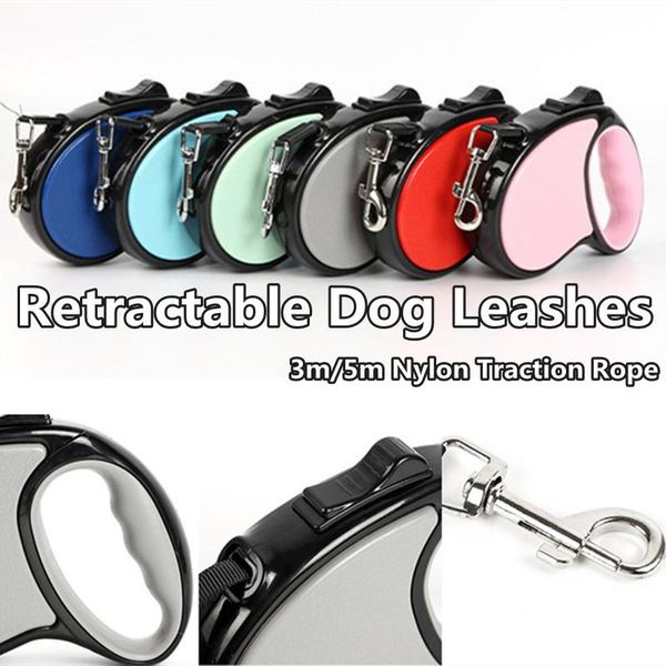 

dog collars & leashes retractable 3m/5m nylon traction rope pet supplies petractable leash jogging/walking dogs train tools