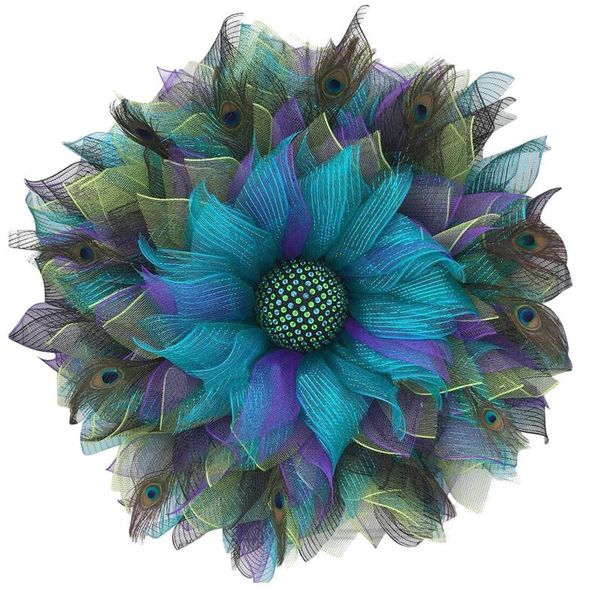 

decorative flowers & wreaths peacock wreath home decor holiday party wedding rattan circle garlands outdoor indoor doorway daily decoration