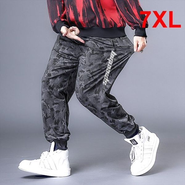 

baggy hip hop streetwear women pants camouflage sweatpants male jogger oversize fashion trousers big size 7xl hx534, Black