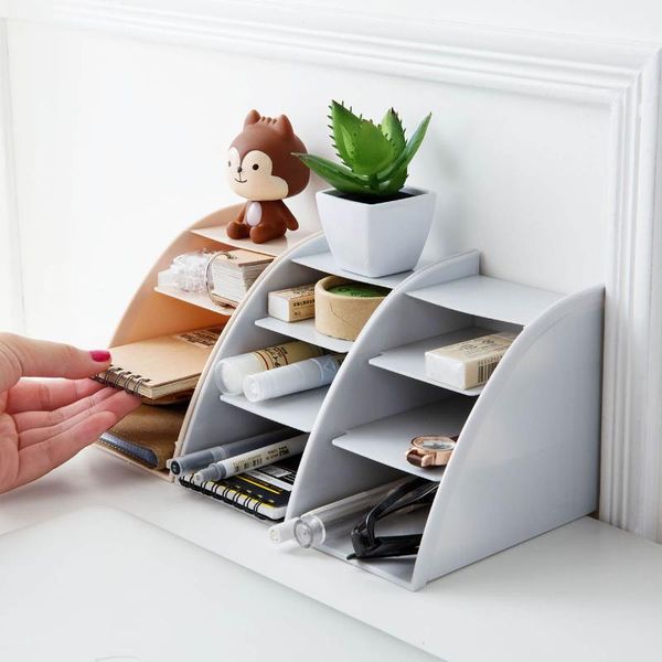 

hooks & rails multi-grid stationery storage box deskorganizer sundries basket remote control lipsticks holder office accessories