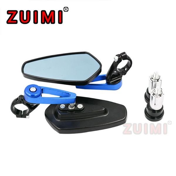 

motorcycle mirrors 1 pair of 7/8" 22mm aluminum rod end general purpose and bicycle handlebar rearview mirror, rotatable square mirror