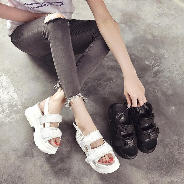 

dress shoes weweya euro size 35-40 fashion women sandals breathable ladies walking summer platform black sandal mother casual flats