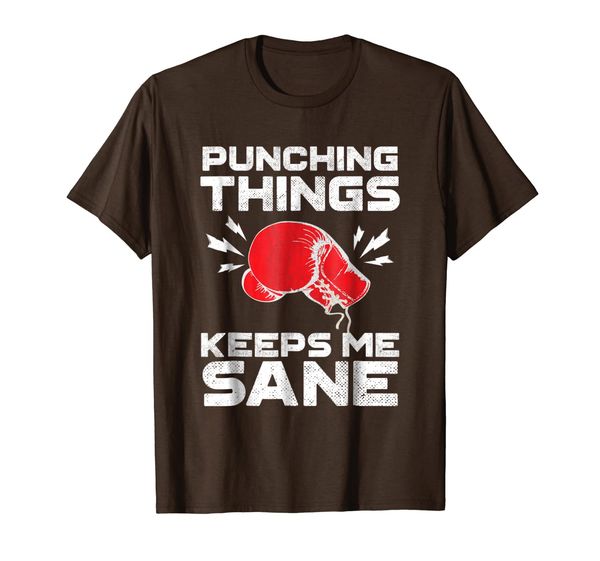 

punching things keeps me sane red boxing gloves tee shirt, White;black