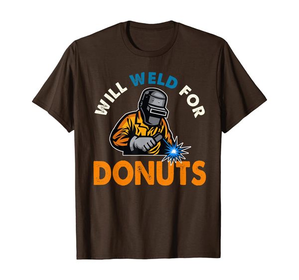 

will weld for donuts costume funny welder welding gift t-shirt, White;black