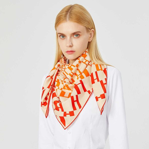 

90cm square scarves luxury twill silk scarf hijab brand women scarf handmade curled ladder ladies foulard headband bandana q0828, Blue;gray