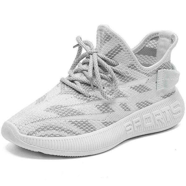 

women's shoes fashion student casual sneakers breathable flying woven women's sports, Black