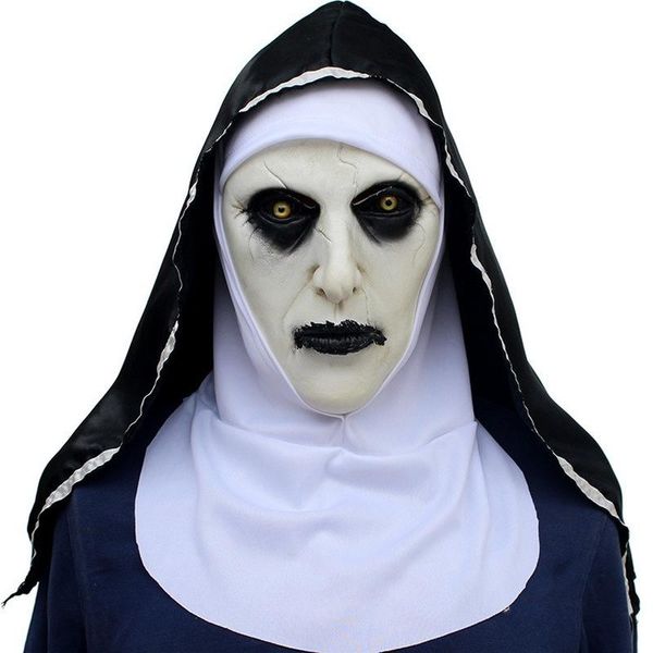 

party masks 1pc the nun horror mask halloween conjuring valak scary latex with headscarf sale
