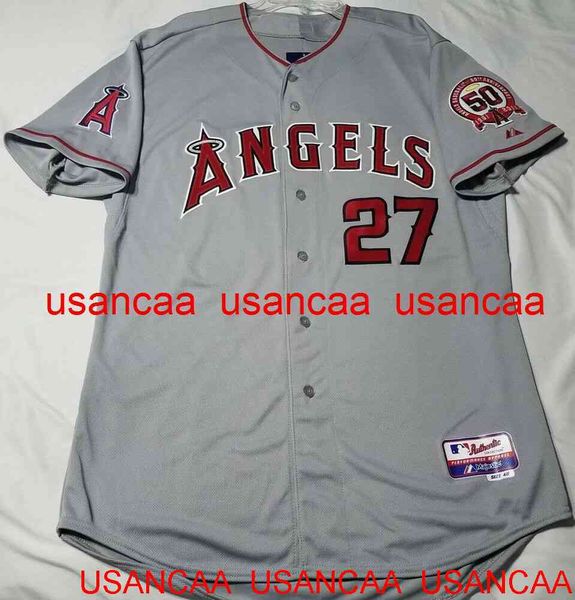 Cucito MIKE TROUT COOL BASE JERSEY Maglie di ritorno al passato Uomo Donna Baseball giovanile XS-5XL 6XL