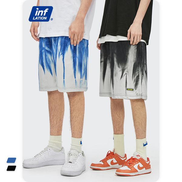 

shorts inf men's clothing products in spring and summer 2021 fashion brand personalized knitted tie dyed pants loose, White;black