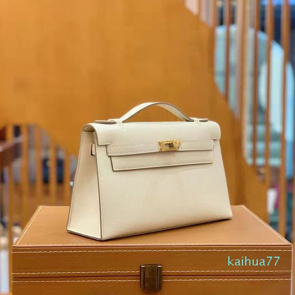 

handmade portable women's 22cm imported palm print epsom bag ee45