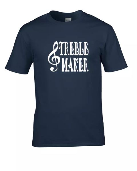 

treble maker- play on words treble clef trouble maker men's t-shirt, White;black