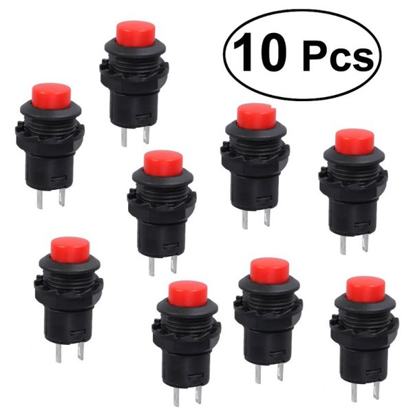 

smart home control 10pcs 2 pin self locking momentary spst red push button switch ac 125v/3a