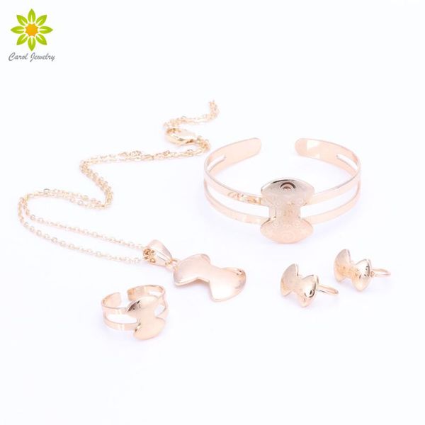

earrings & necklace children gold color dog bone pendant bracelet ring birthday party baby gift kid jewelry sets, Silver