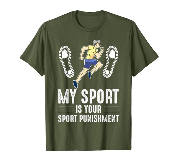 

my sport is your punishment - funny fitness runner quote t-shirt, White;black