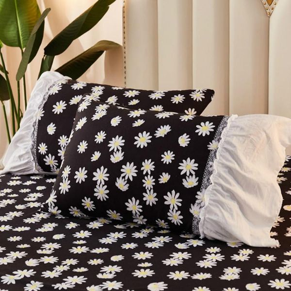 

pillow case cilected korean style pastoral small daisy pillowcase a pair of cotton floral core cushion cover home decor