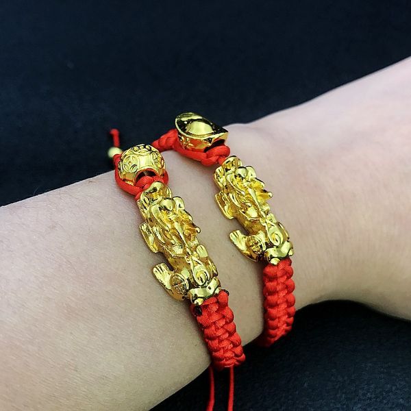 Strands Beads Lucky Mítico Animal selvagem Red Rope Pulseira Pulseira Bangle String Homens e Mulheres Acessórios Atacado