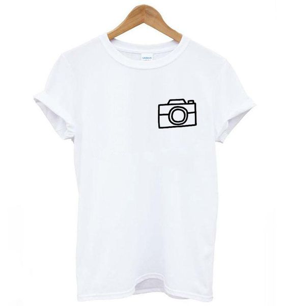 

women's t-shirt tee women tshirt funny t shirt for lady girl hipster drop ship camera pocket print, White