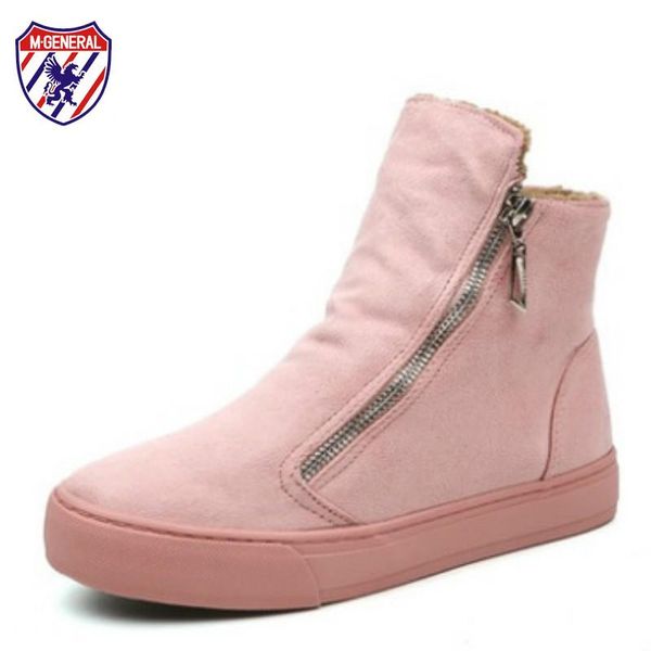 

women's boots side zipper snow short suede leather winter warm anti slip sole fashion size 35-40, Black