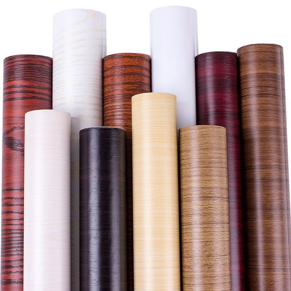 

wallpapers 60cm boeing film thickened waterproof self-adhesive wallpaper color furniture wardrobe desk renovation sticker wood grain