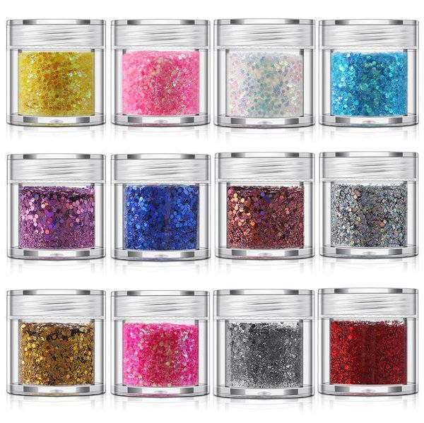 

nail art decorations glitter 12 colors colors/set 10g rhinestones, Silver;gold