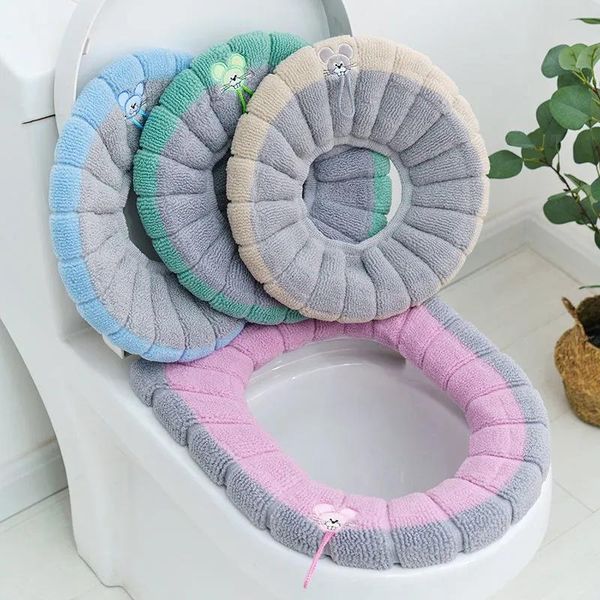 

toilet seat covers cover mat bathroom pad cushion with handle thicker reusable closestool warmer accessories household products