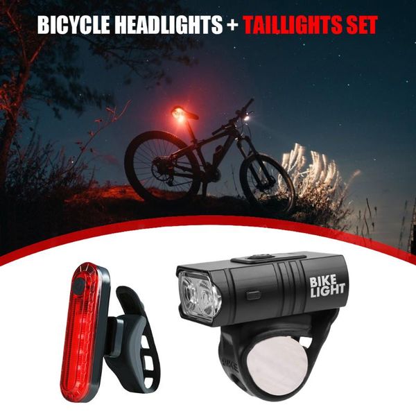 

light bike front waterproof t6 led mtb headlight taillight rear bicycle lights