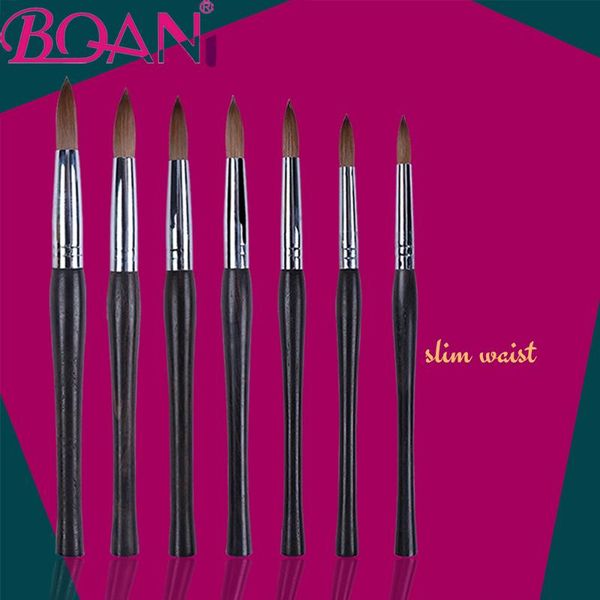 

nail brushes bqan 1pc kolinsky sable art #10#12#14#16#18#20#22 acrylic brush pink metal manicure tools, Yellow