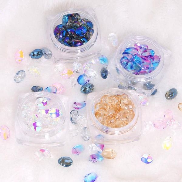 

nail art decorations 12pcs/box crystal ab aurora glitter irregular pixie stones diy for accessories 3d rhinestones, Silver;gold