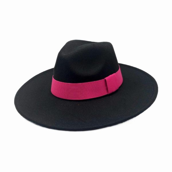 

berets men women 9.5cm woolen fedora winter pink belt jazz hat ladies black red light, Blue;gray