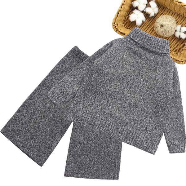 

girls knitted clothes sweater + pants 2pc girls clothing autumn winter clothes for girls teenage childrens clothes, White