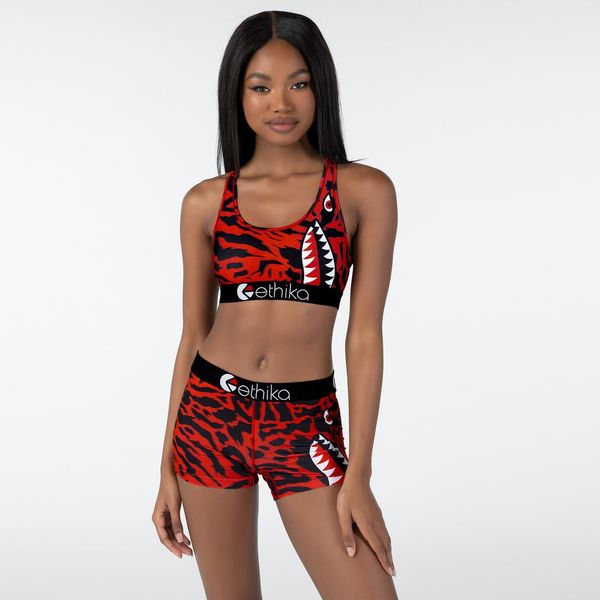 

zhcth 2021 new ethika women set underwear plus size bras sets 2 pieces clothing sport yoga pants, Red;black