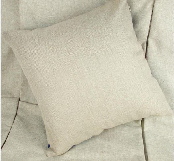 

2021 35x35cm natural poly linen pillow case blanks for diy sublimation plain burlap cushion cover embroidery blanks free