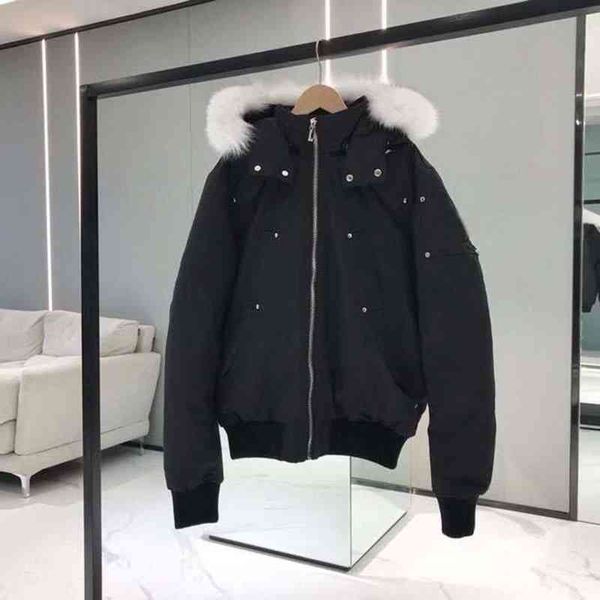 

royal men's bomber et, canada mosenknicks, bulletproof goose feather outdoor warm coat, windproof, extreme weather, Black