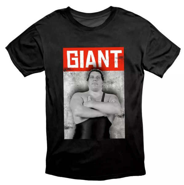 

Andre The Giant Retro Wrestling Hero T Shirt Black, White;black