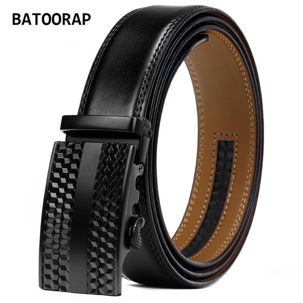 

belts batoorap brand men's cool designer black genuine leather formal suit waist strap male cowhide trouser belt ratchet wl-e017, Black;brown
