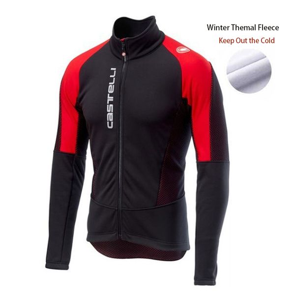 

scorpion winter men cycling jacket thermal fleece windproof oversize jersey sports biker riding warm coat sportswear, Black;red