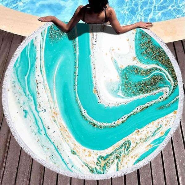 

towel beach round towel, quick-drying oriental style marbled paper natural pattern abstract luxury artwork for women 60 x