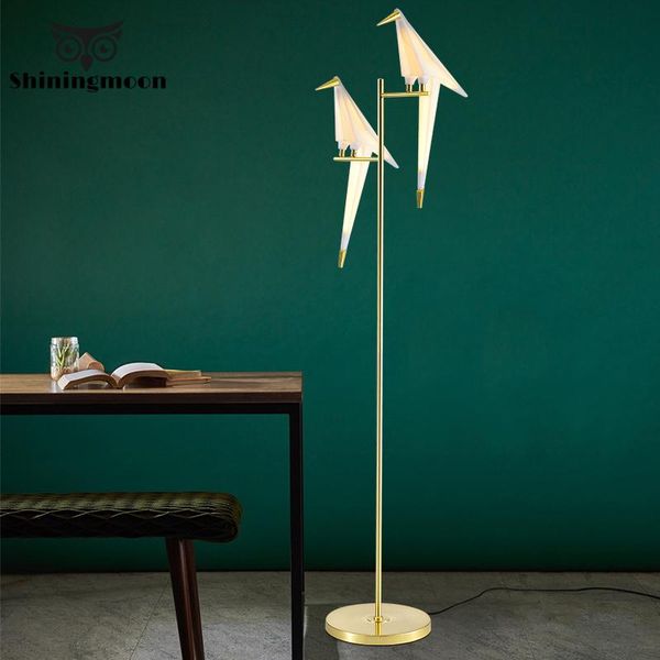 

acrylic bird floor lamp living room decoration lights bedroom decor standing study beside origami gold light fixtures lamps