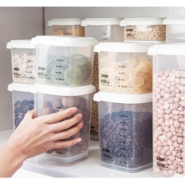 

storage bottles & jars pp food containers with scaletransparent stackable dry box kitchen noodles sealed