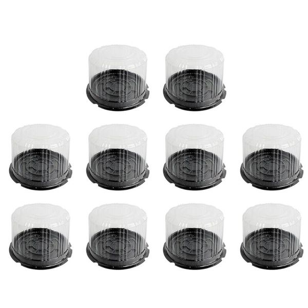 

gift wrap 10pcs bakery round shape cake boxes cheese mousse packing (black)
