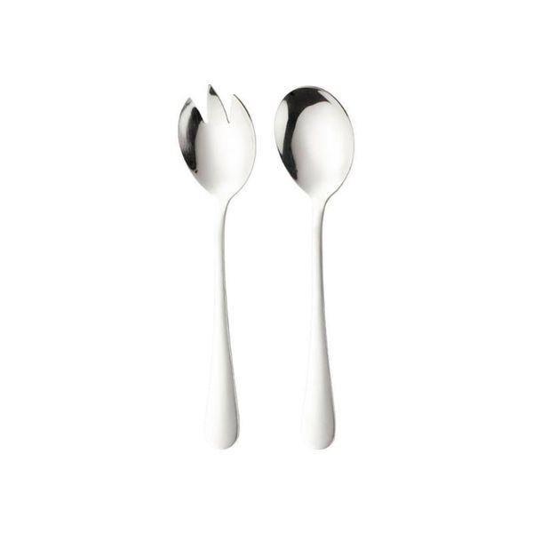 

spoons 2pcs/set salad spoon fork steel distributing reusable kitchen soup tool teaspoons dessert durable kit serving sug d7b7