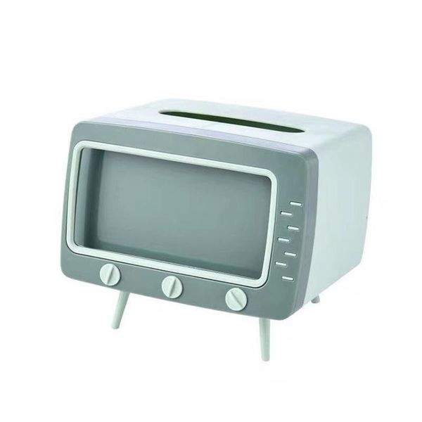 

tissue boxes & napkins multi-function dispenser storage box cell phone holder napkin case retro tv organizer paper