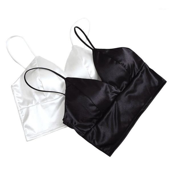 

bustiers & corsets women crop tube solid color chest wrapped deep v small young woman strap pad underwear, Black;white