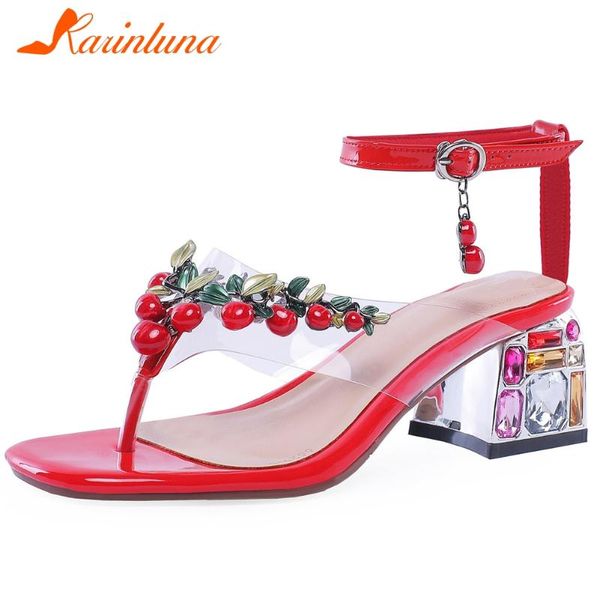 

dress shoes karin genuine leather female chain cute summer sandals open toe flip flop med heels women, Black