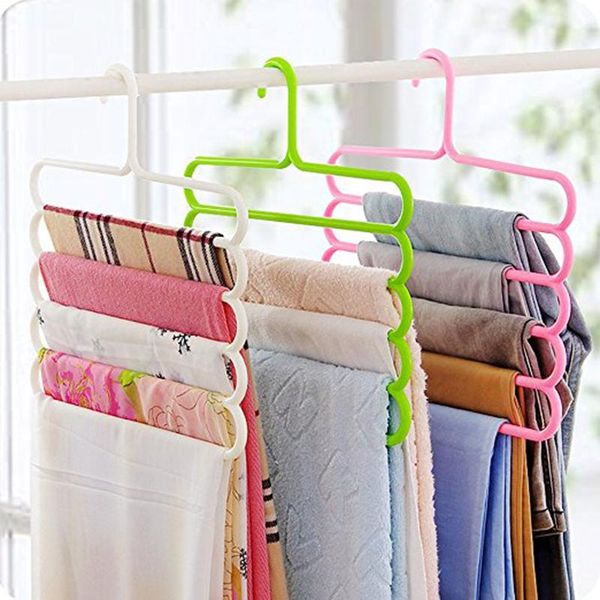 

hangers & racks 1 pcs 5 layers pants scarf holders for trousers bathroom towels clothes apparel tool space saver holder