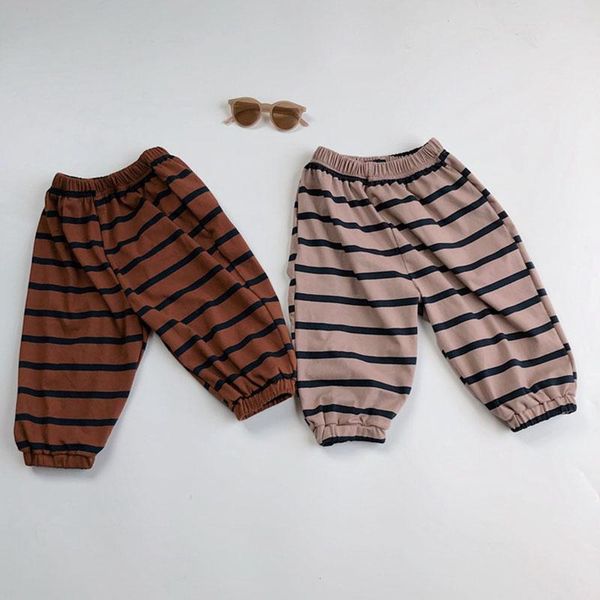 

jeans kids baby boys girls loose stripe pants children's clothing autumn casual bloomers pant children, Blue