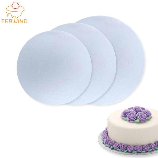 

baking & pastry tools diy 6/8/10 inch cake board white base cakes circles/cardboard rounds drum boards 6/18pcs 058