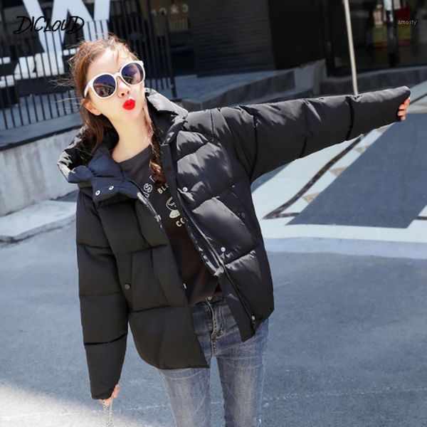 

women's down & parkas 2021 slim cotton women hooded winter loose coats cotton-padded thick warm jacket korean clothing female, Black