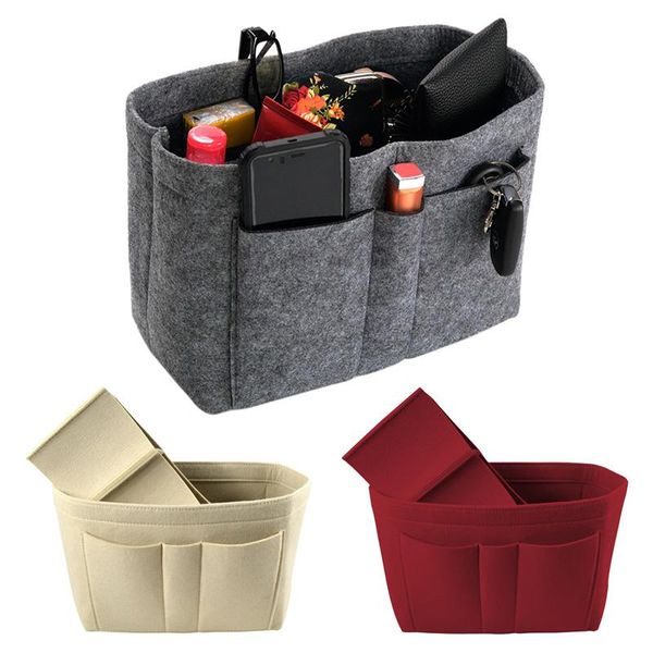 

make up organizer insert bag for handbag felt multifunction cosmetic purse s/m storage bags